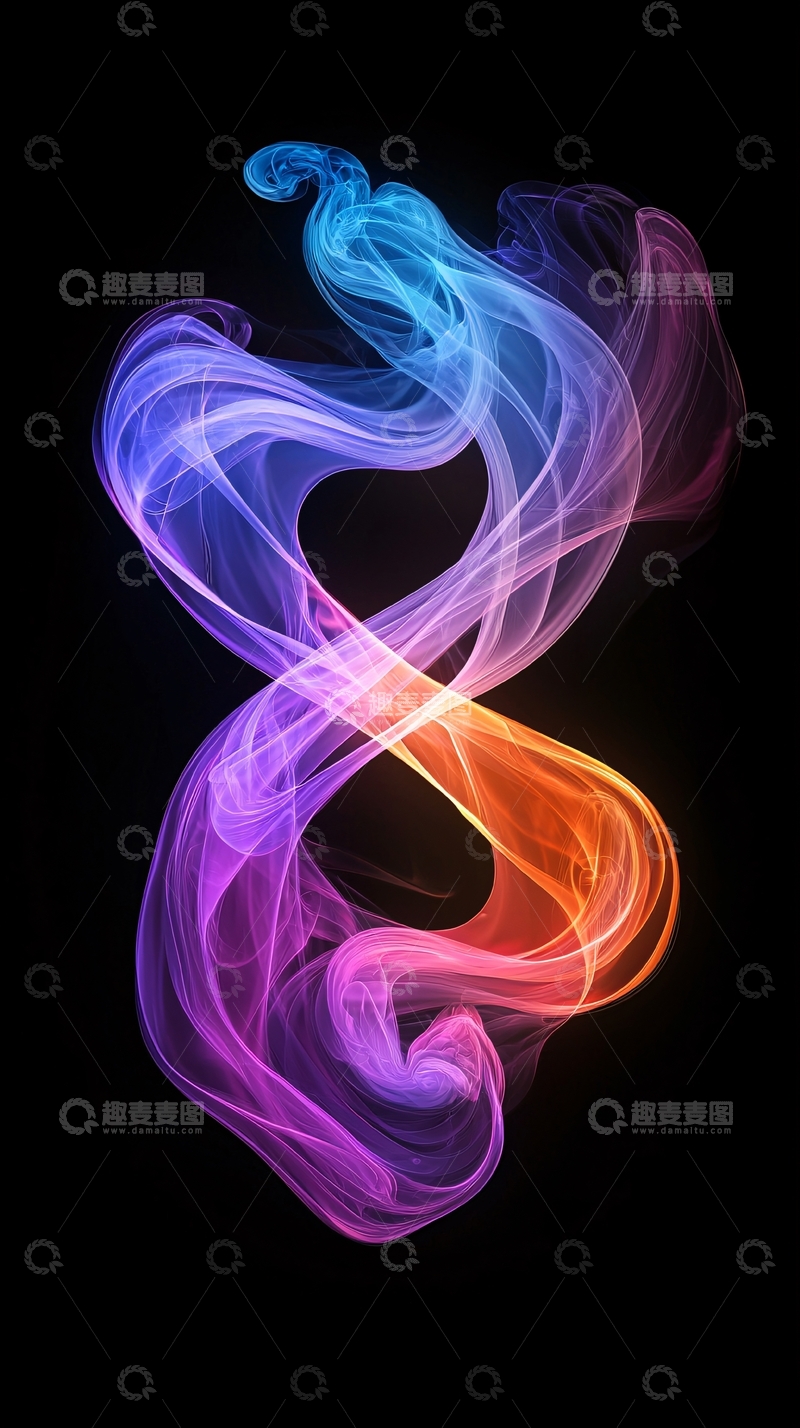 高清大图下载【趣麦麦图】彩色烟雾抽象图案