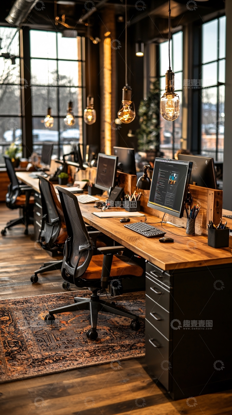 高清大图下载【趣麦麦图】开放式办公室工作场景
