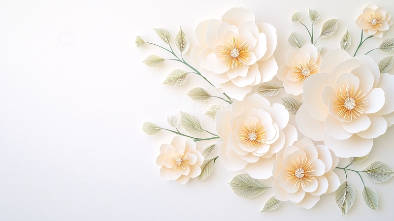 高清大图下载【趣麦麦图】淡雅白色纸花