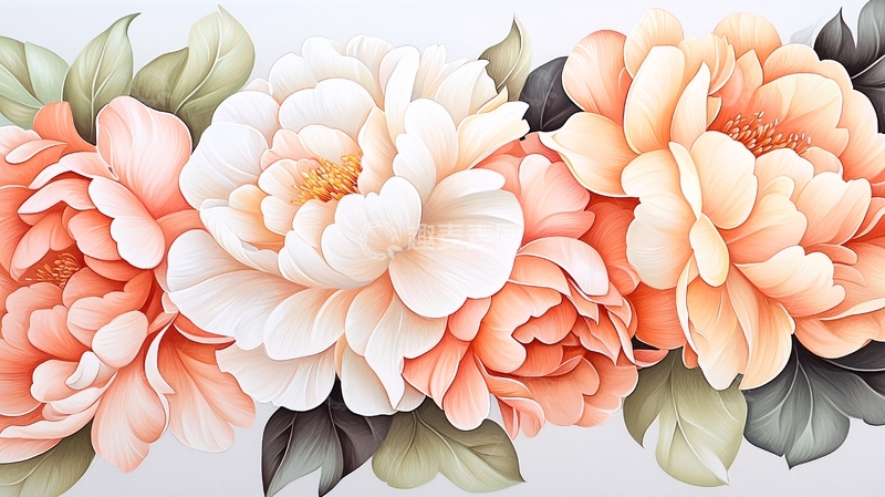 高清大图下载【趣麦麦图】淡雅水彩风花卉