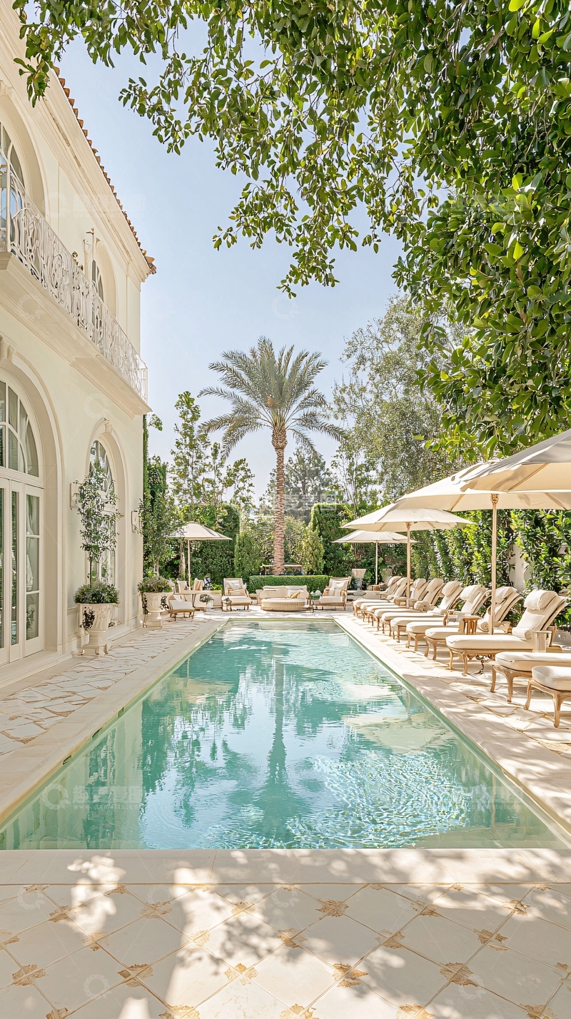 高清大图下载【趣麦麦图】豪华泳池别墅