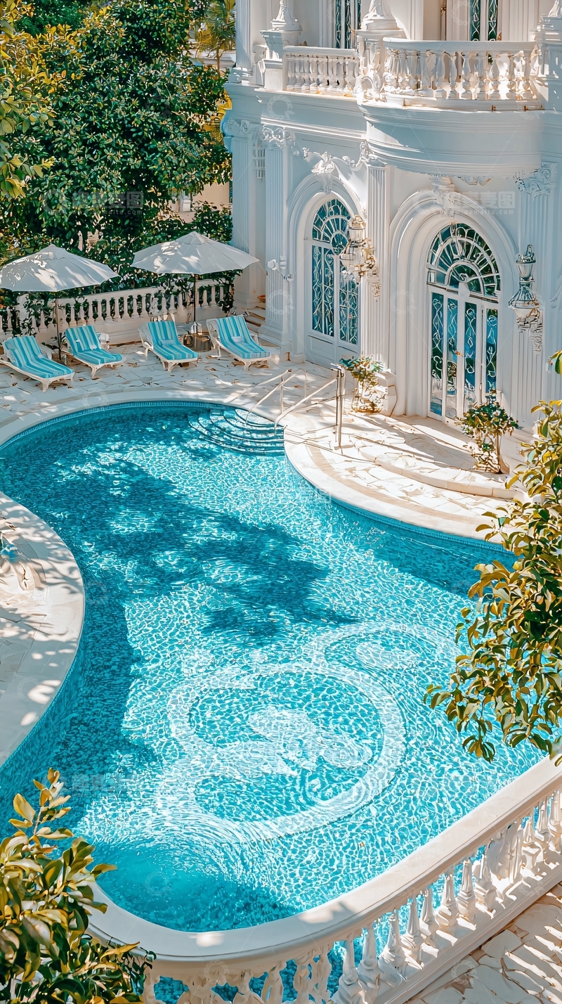 高清大图下载【趣麦麦图】豪华泳池别墅