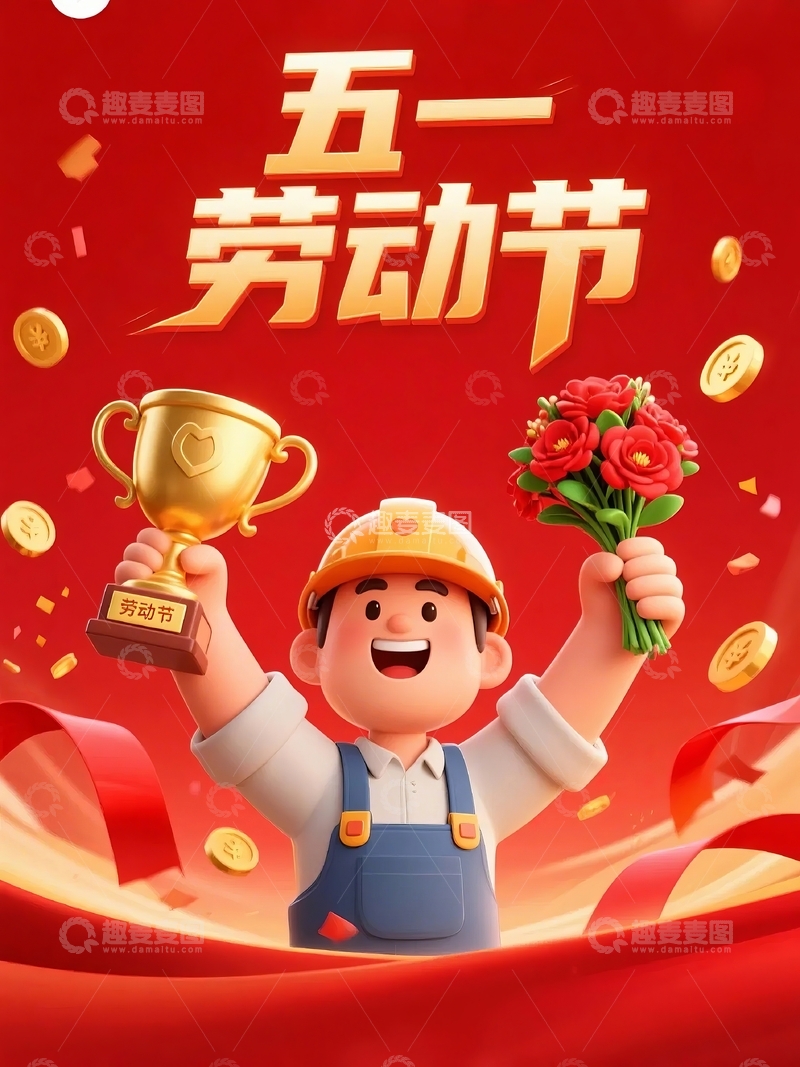 五一劳动节节日海报背景32