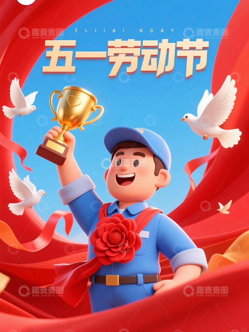 五一劳动节节日海报背景31