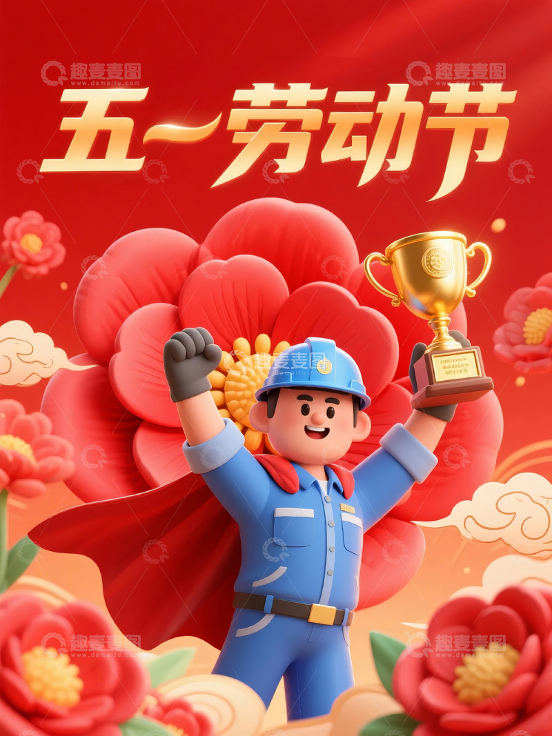 五一劳动节节日海报背景35