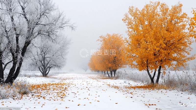高清大图下载【趣麦麦图】冬日雪景中高清图片