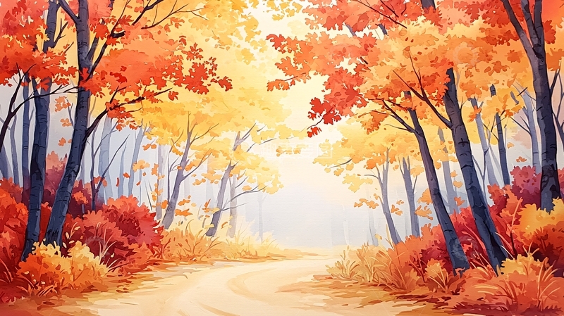 高清大图下载【趣麦麦图】秋日森林小路