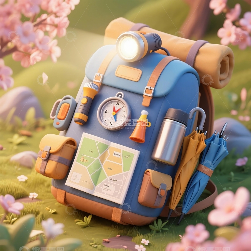 高清大图下载【趣麦麦图】3d旅行露营装备元素11