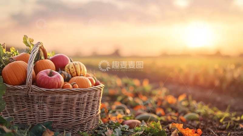 高清大图下载【趣麦麦图】丰收的南瓜高清图片