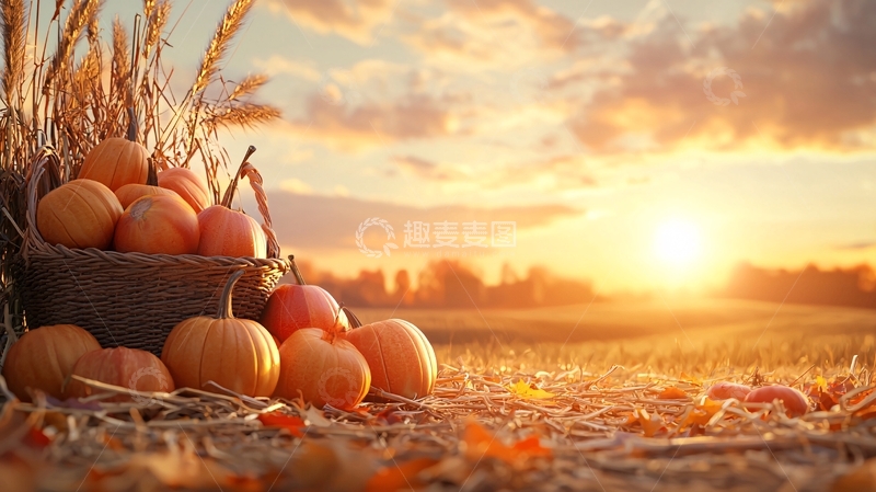 高清大图下载【趣麦麦图】秋日南瓜丰收