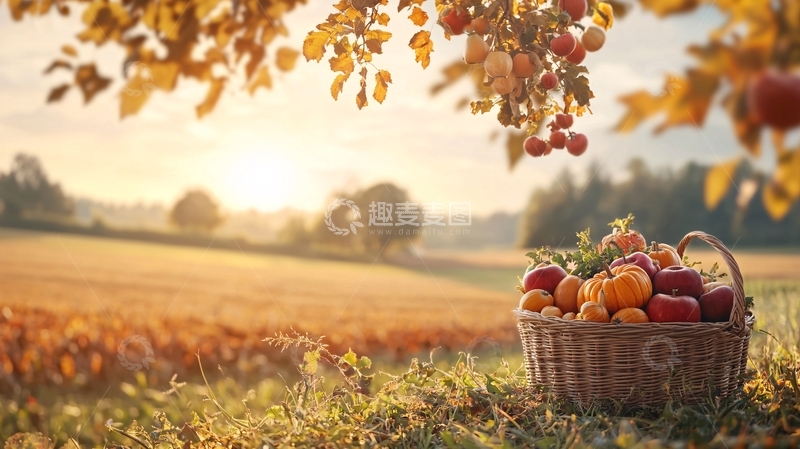 高清大图下载【趣麦麦图】秋日田园丰收的喜悦