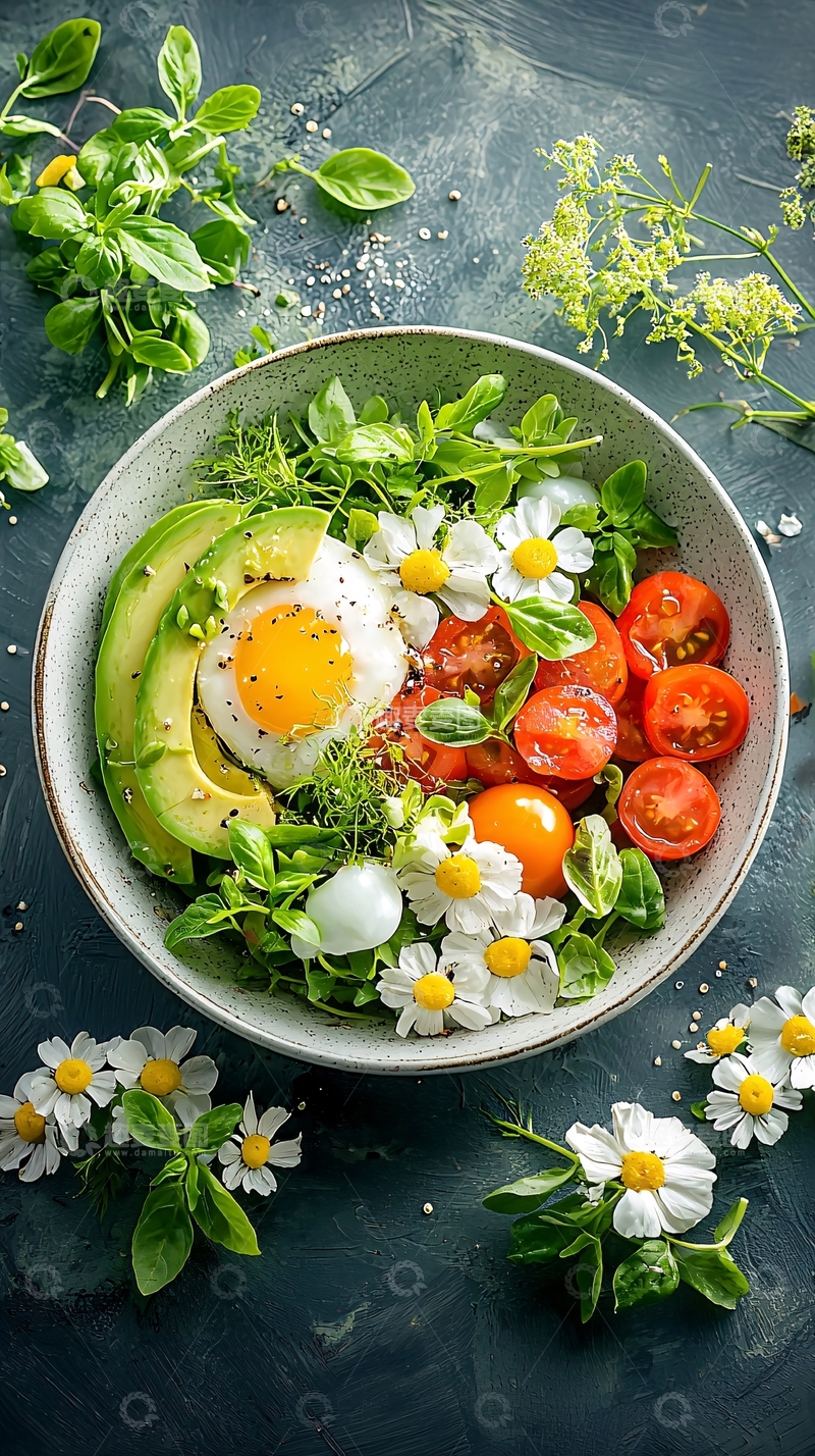 高清大图下载【趣麦麦图】精致的牛油果鸡蛋沙拉