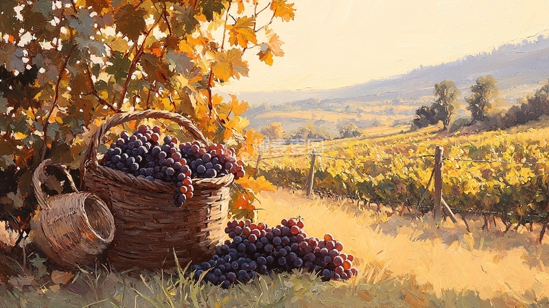 高清大图下载【趣麦麦图】丰收季节的葡萄园风光