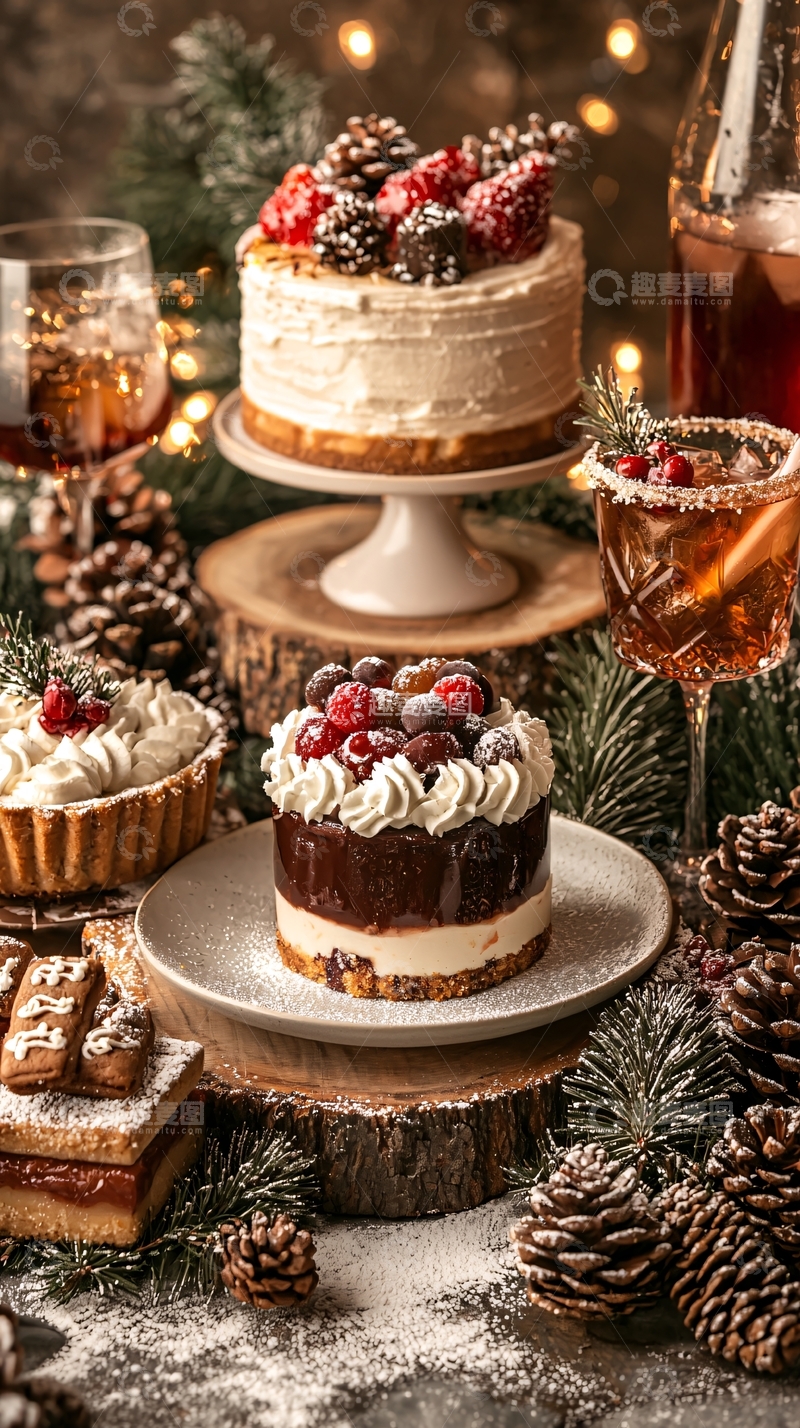 高清大图下载【趣麦麦图】节日氛围的甜点摆拍