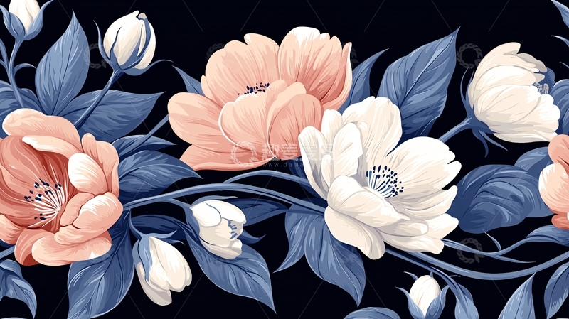 高清大图下载【趣麦麦图】花卉图案装饰边框