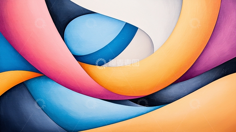 高清大图下载【趣麦麦图】彩色曲线交织的抽象背景