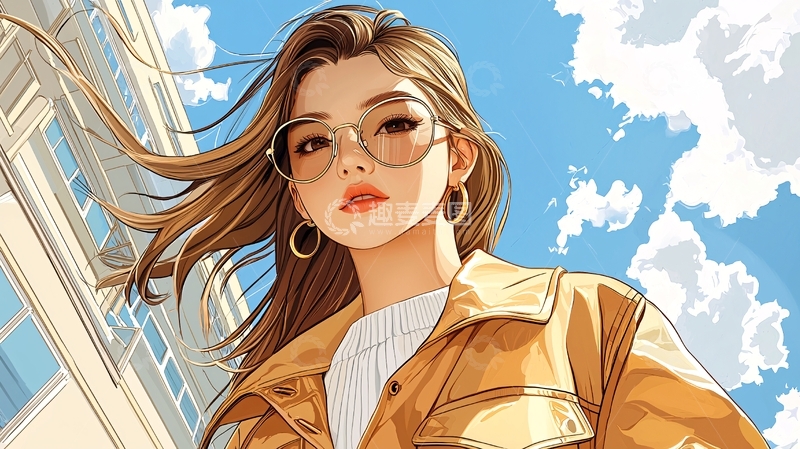 高清大图下载【趣麦麦图】阳光下的时髦女性