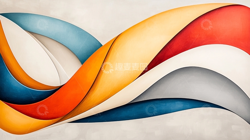 高清大图下载【趣麦麦图】彩色曲线流动抽象背景