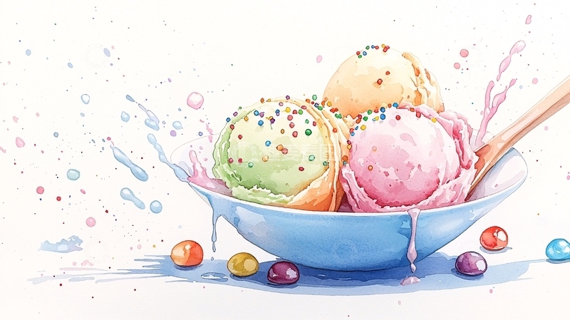 高清大图下载【趣麦麦图】彩色冰淇淋球