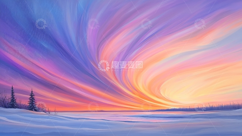 高清大图下载【趣麦麦图】绚丽的极光般天空