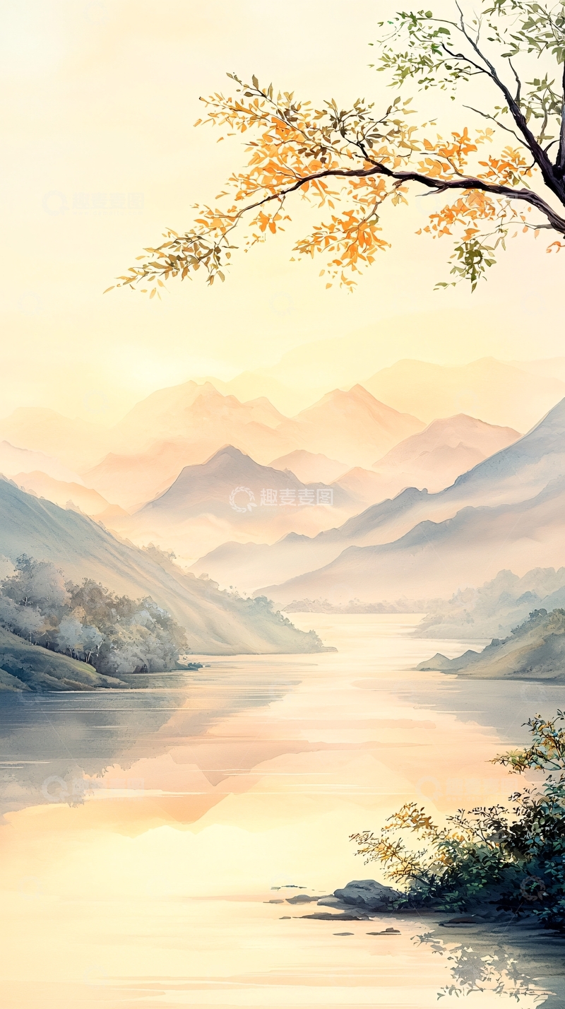 高清大图下载【趣麦麦图】山水画意境唯美风景