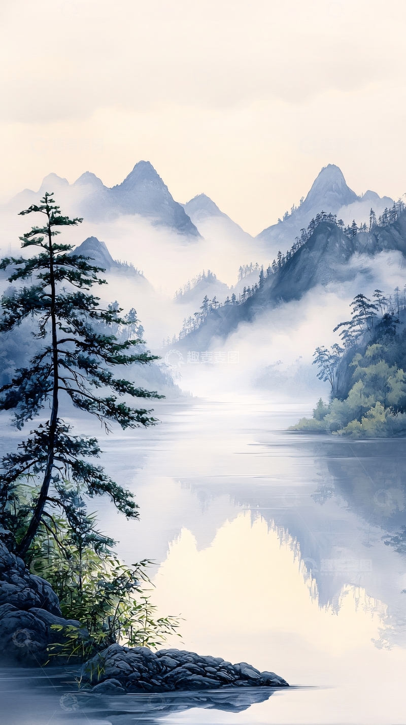 高清大图下载【趣麦麦图】水墨山水高清图片