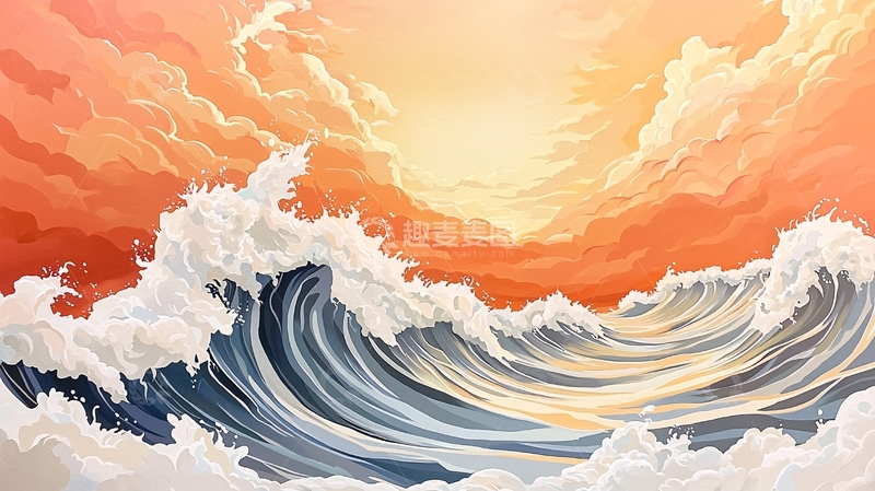 高清大图下载【趣麦麦图】波涛汹涌的海洋