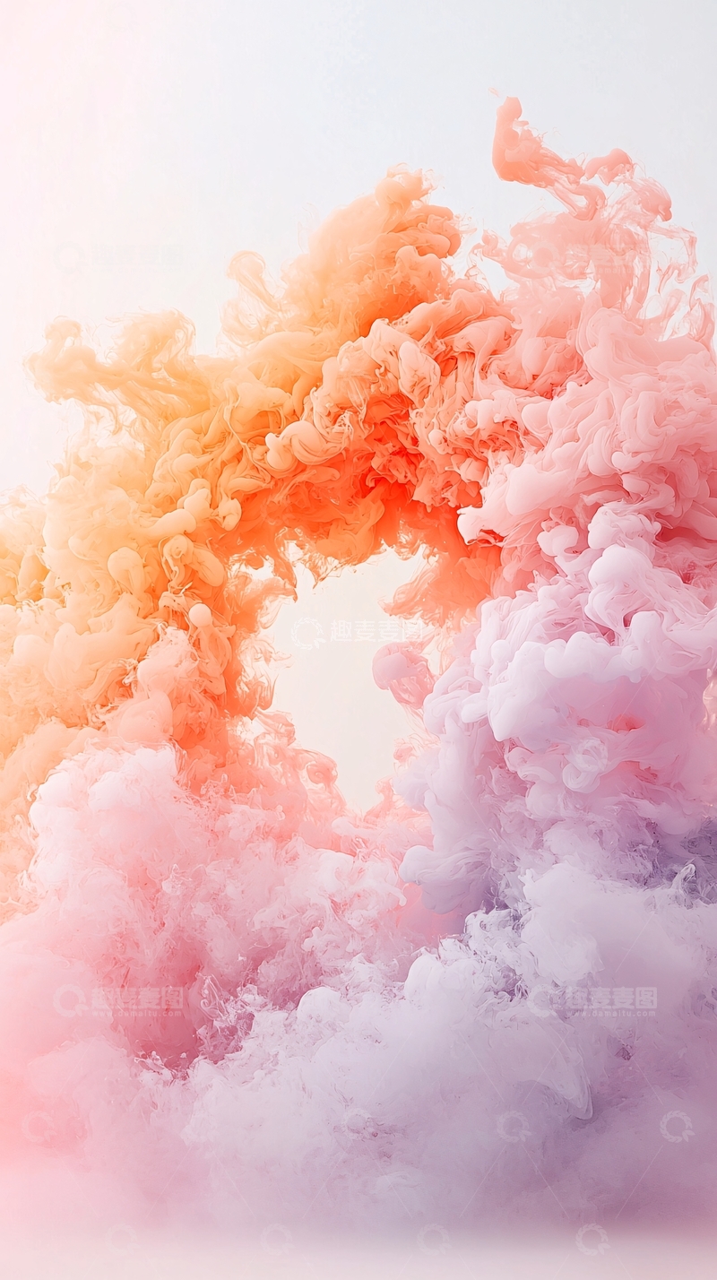 高清大图下载【趣麦麦图】彩色烟雾在水中扩散
