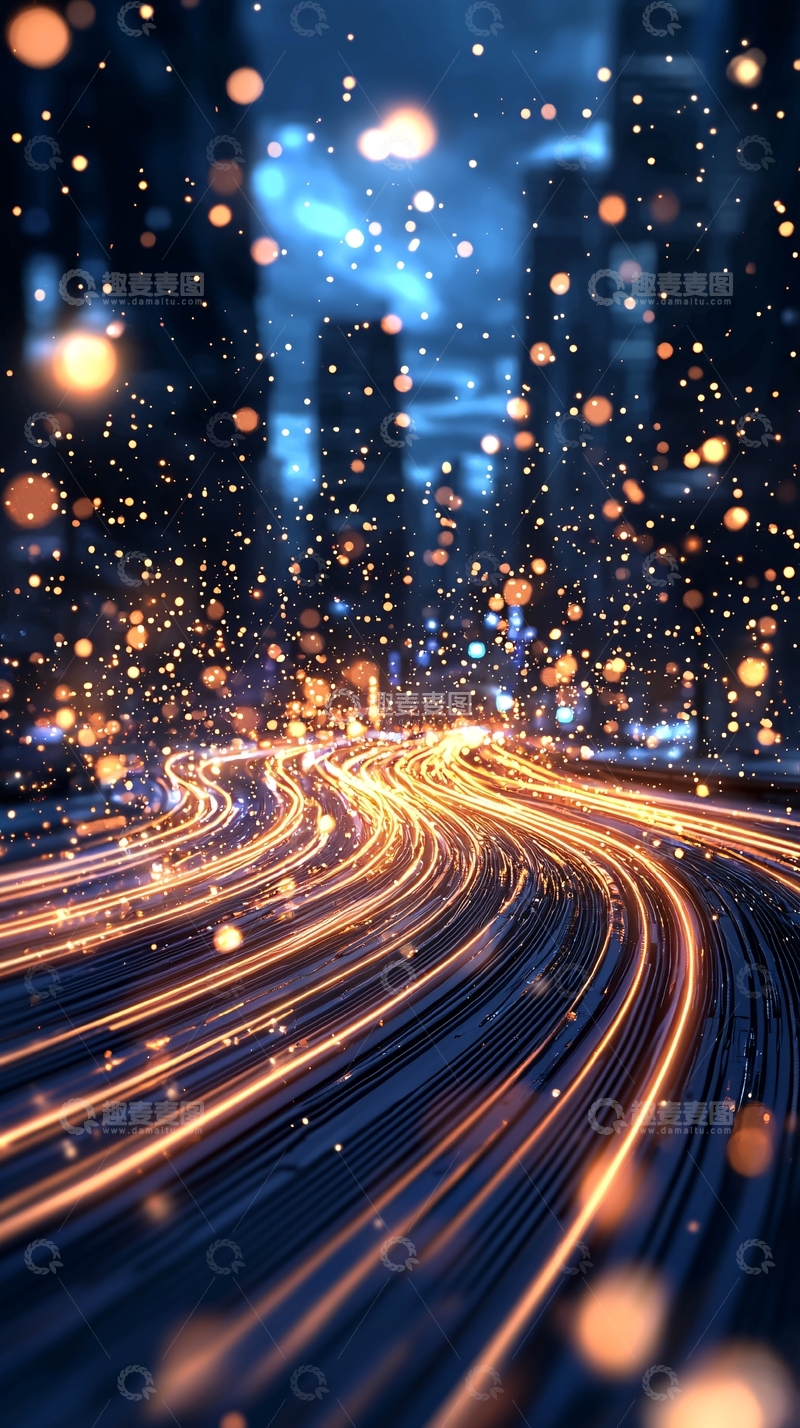 高清大图下载【趣麦麦图】光绘城市夜景