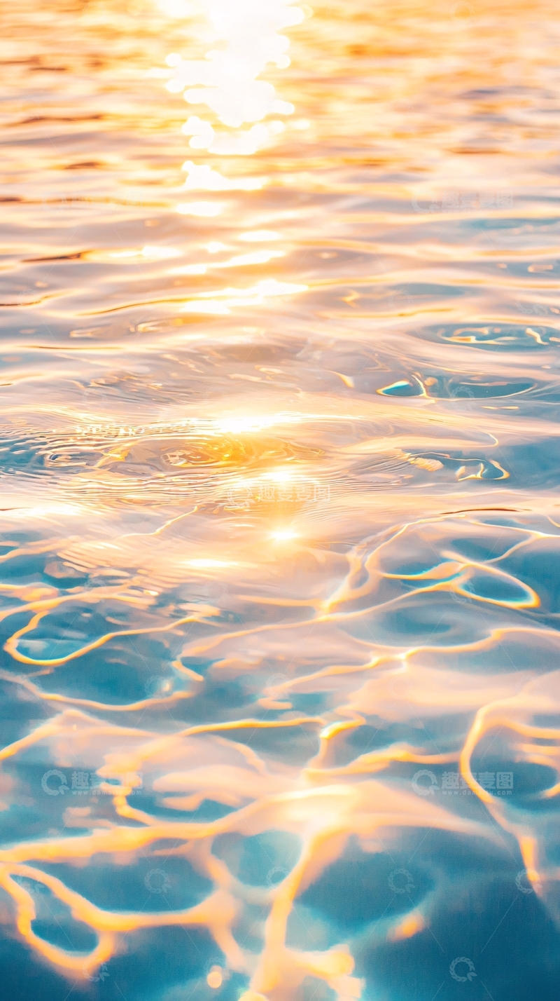 高清大图下载【趣麦麦图】金色阳光洒在水面
