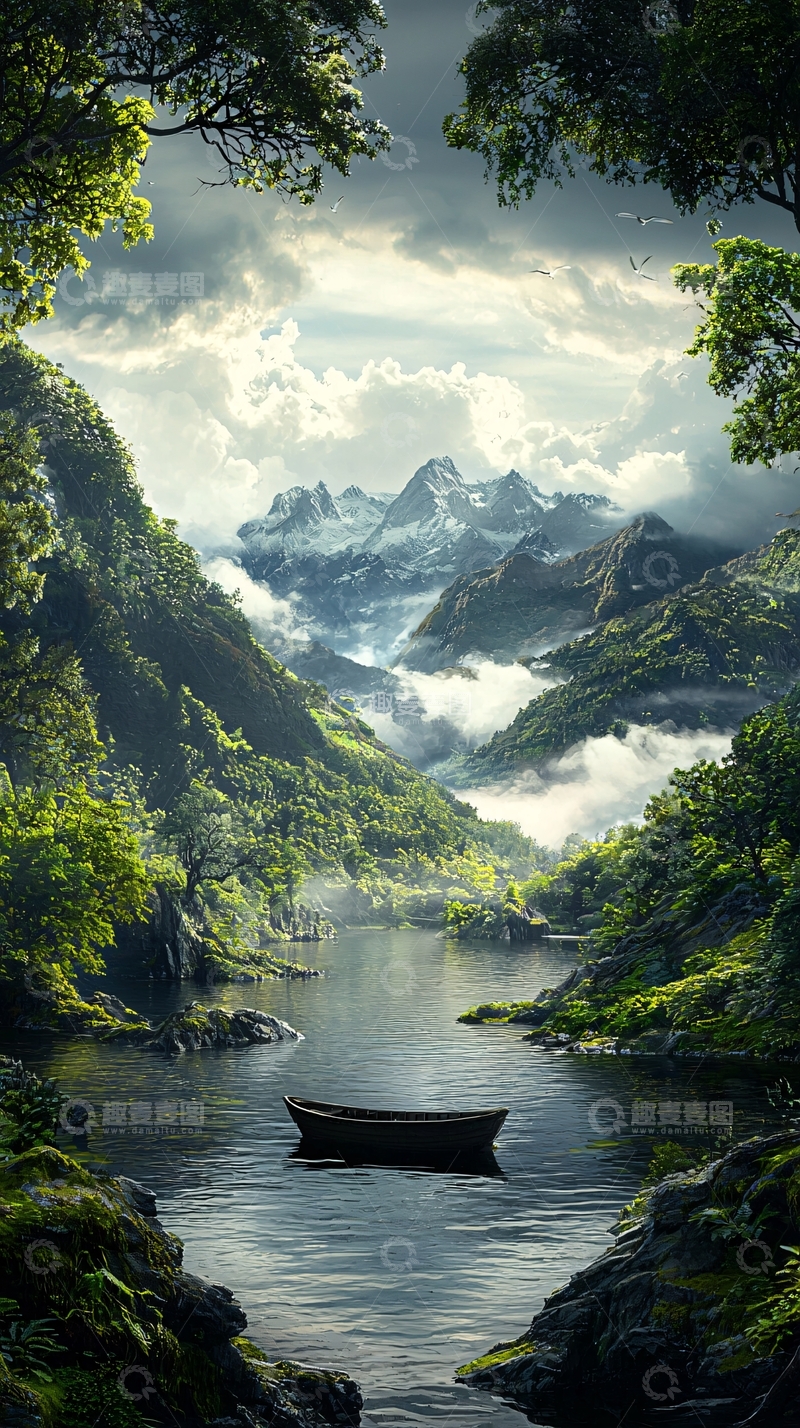 高清大图下载【趣麦麦图】宁静的湖光山色