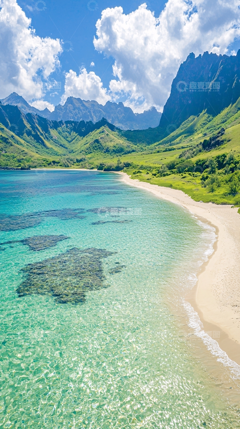 高清大图下载【趣麦麦图】热带海滩山景
