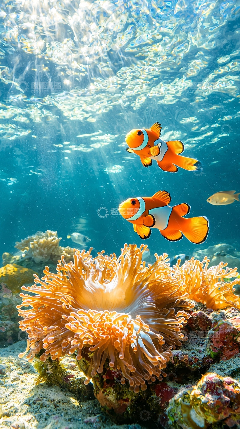 高清大图下载【趣麦麦图】小丑鱼与海葵