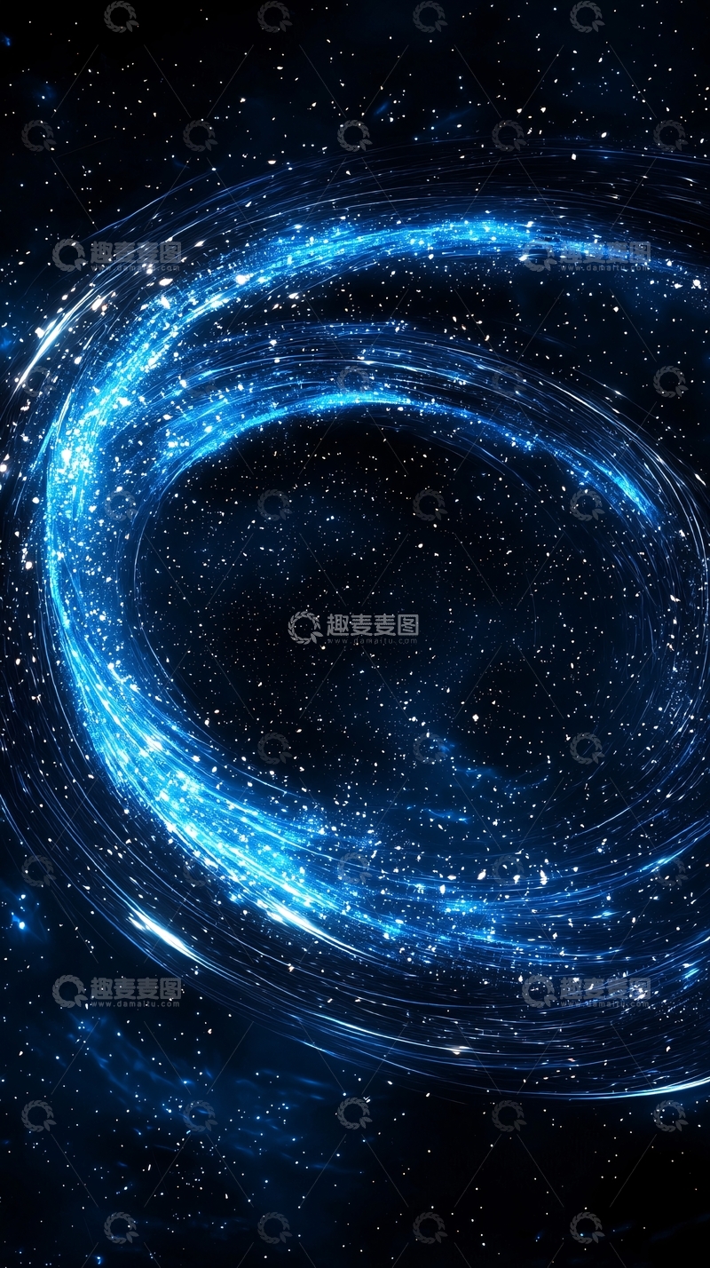 高清大图下载【趣麦麦图】蓝色星云漩涡背景