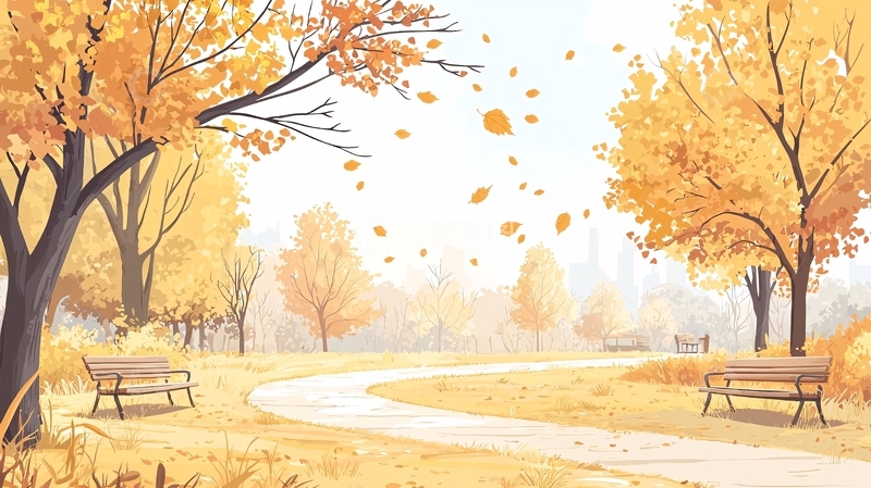 高清大图下载【趣麦麦图】秋日暖阳下的公园景色