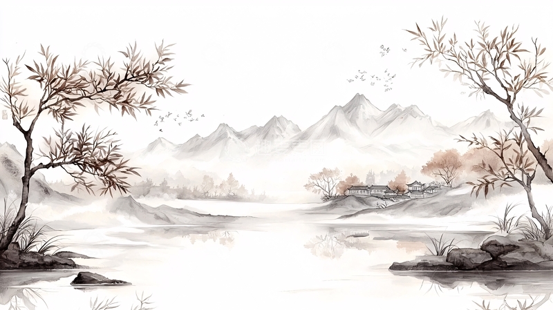 高清大图下载【趣麦麦图】-水墨山水风景画