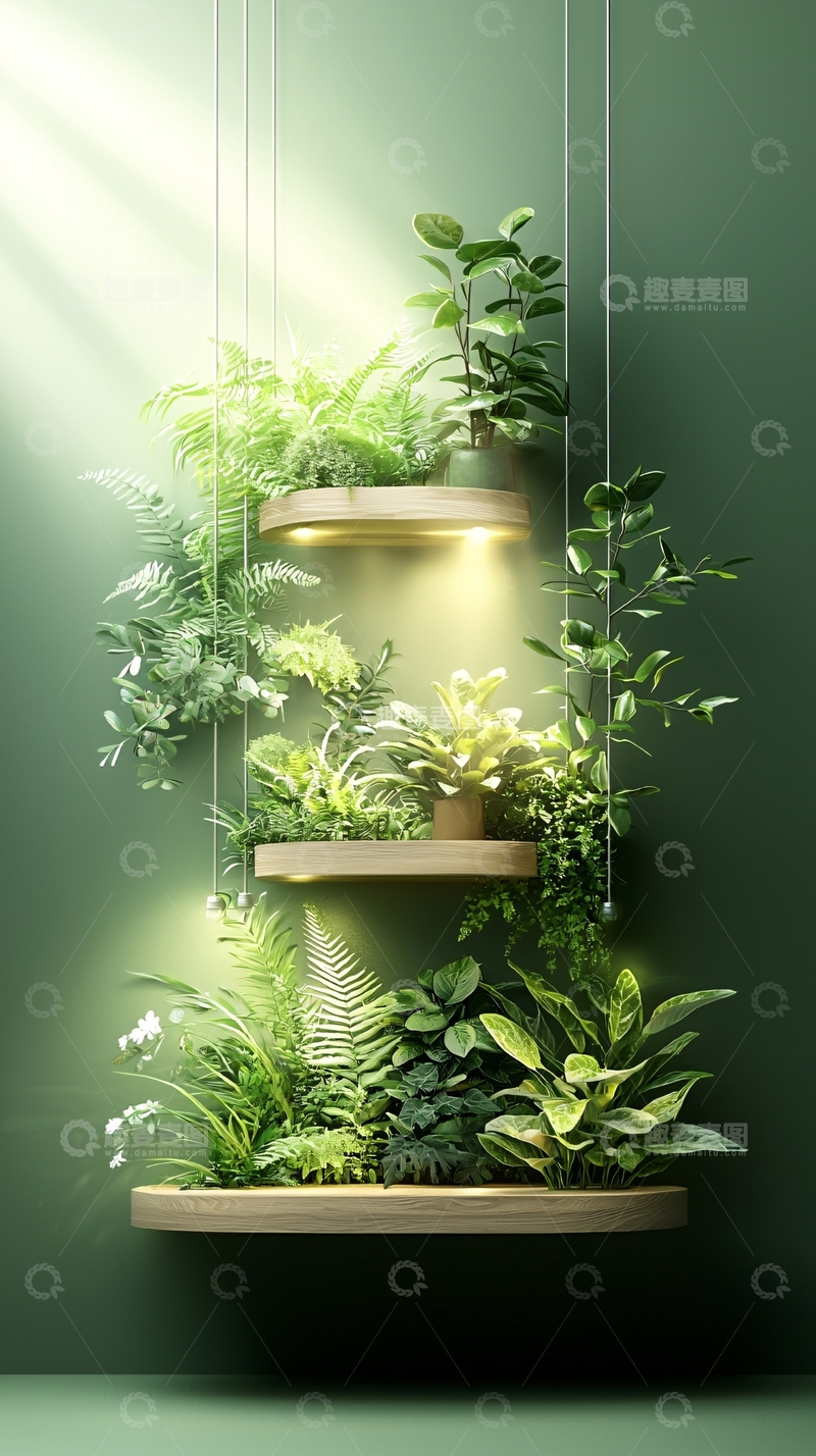 高清大图下载【趣麦麦图】悬挂式植物架