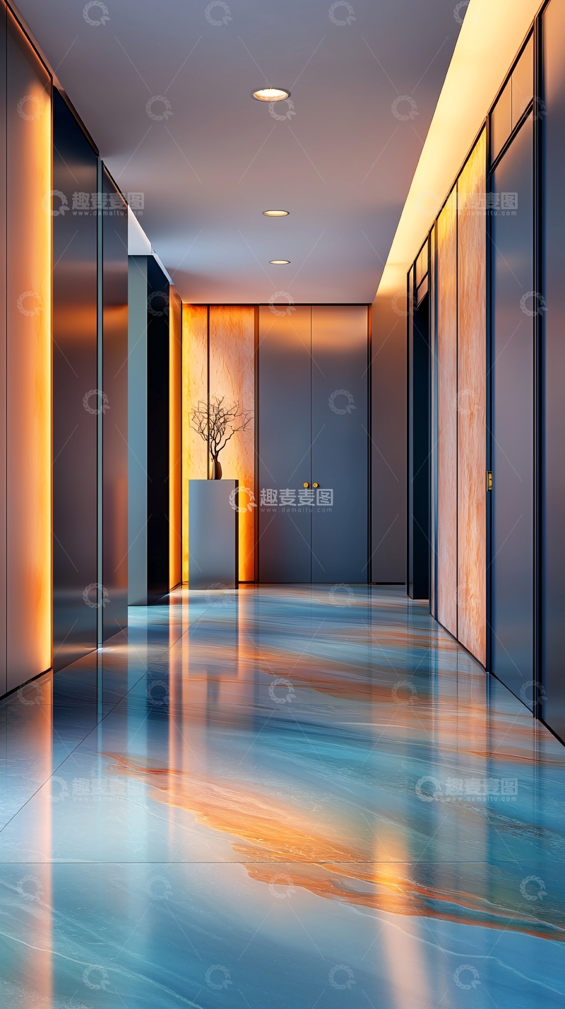 高清大图下载【趣麦麦图】现代简约风格走廊