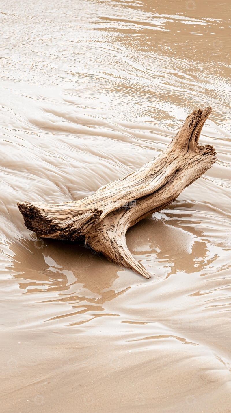 高清大图下载【趣麦麦图】水流冲刷的树木