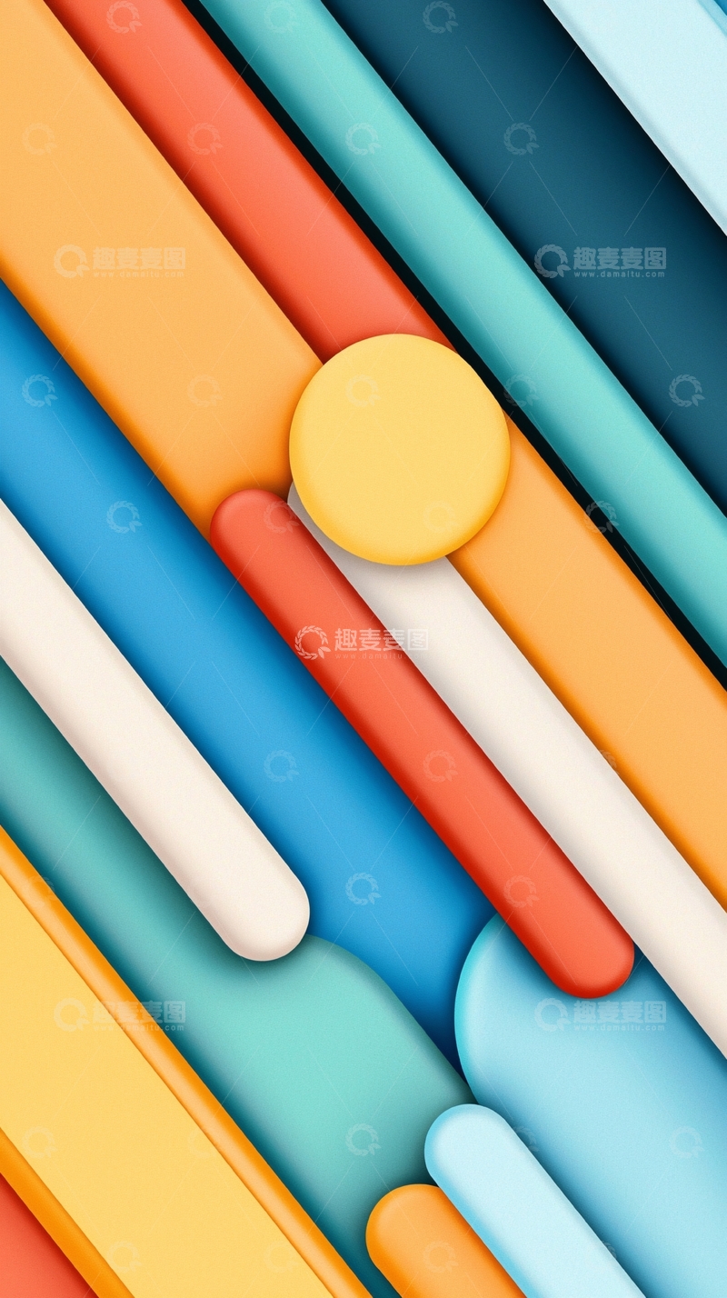高清大图下载【趣麦麦图】彩色几何图形斜线排列