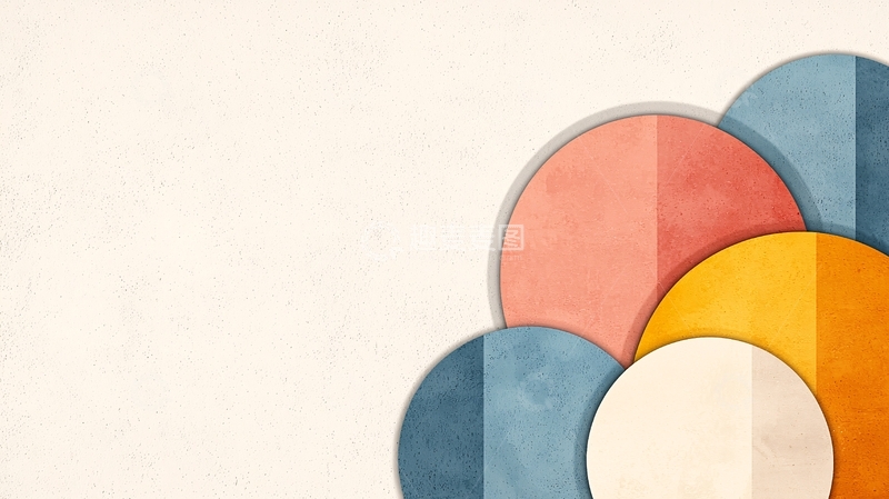高清大图下载【趣麦麦图】彩色圆形重叠