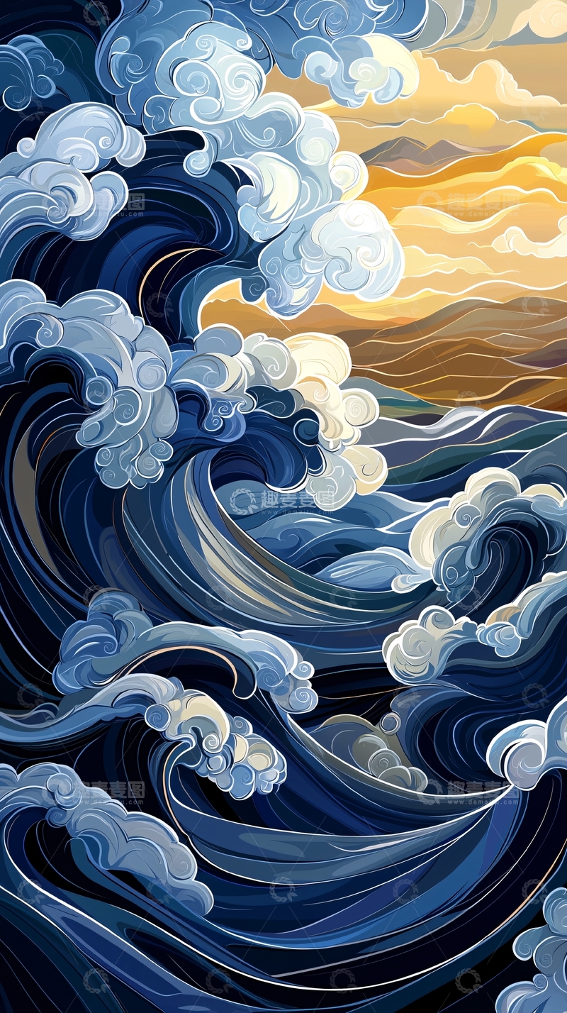 高清大图下载【趣麦麦图】海浪涌动高清图片