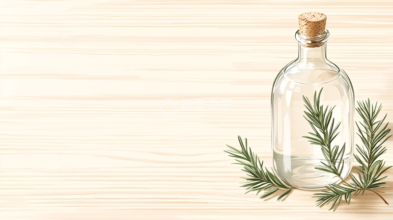 高清大图下载【趣麦麦图】透明玻璃瓶配迷迭香