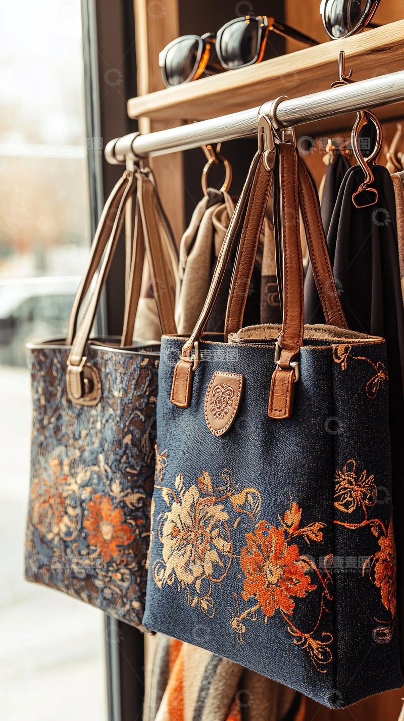 高清大图下载【趣麦麦图】时尚女包挂在衣架上