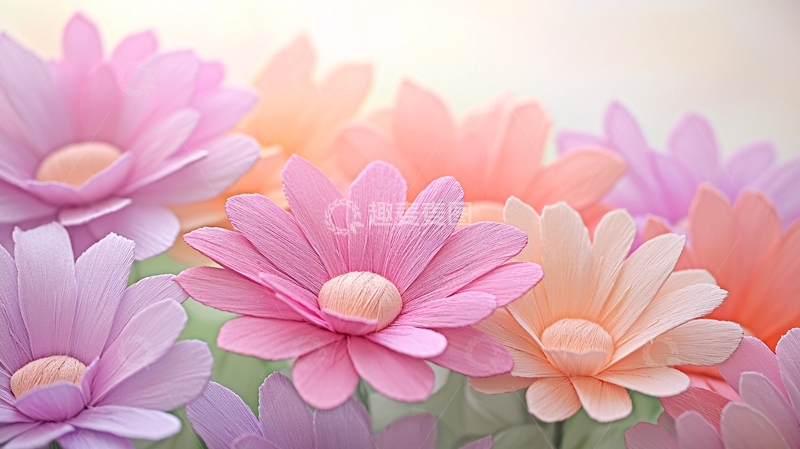 高清大图下载【趣麦麦图】粉色橙色花朵清新绽放
