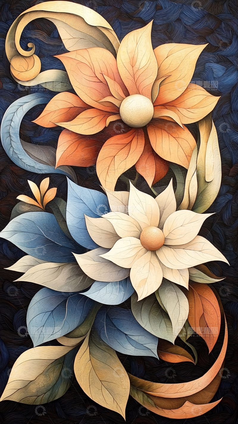 高清大图下载【趣麦麦图】精美花卉图案