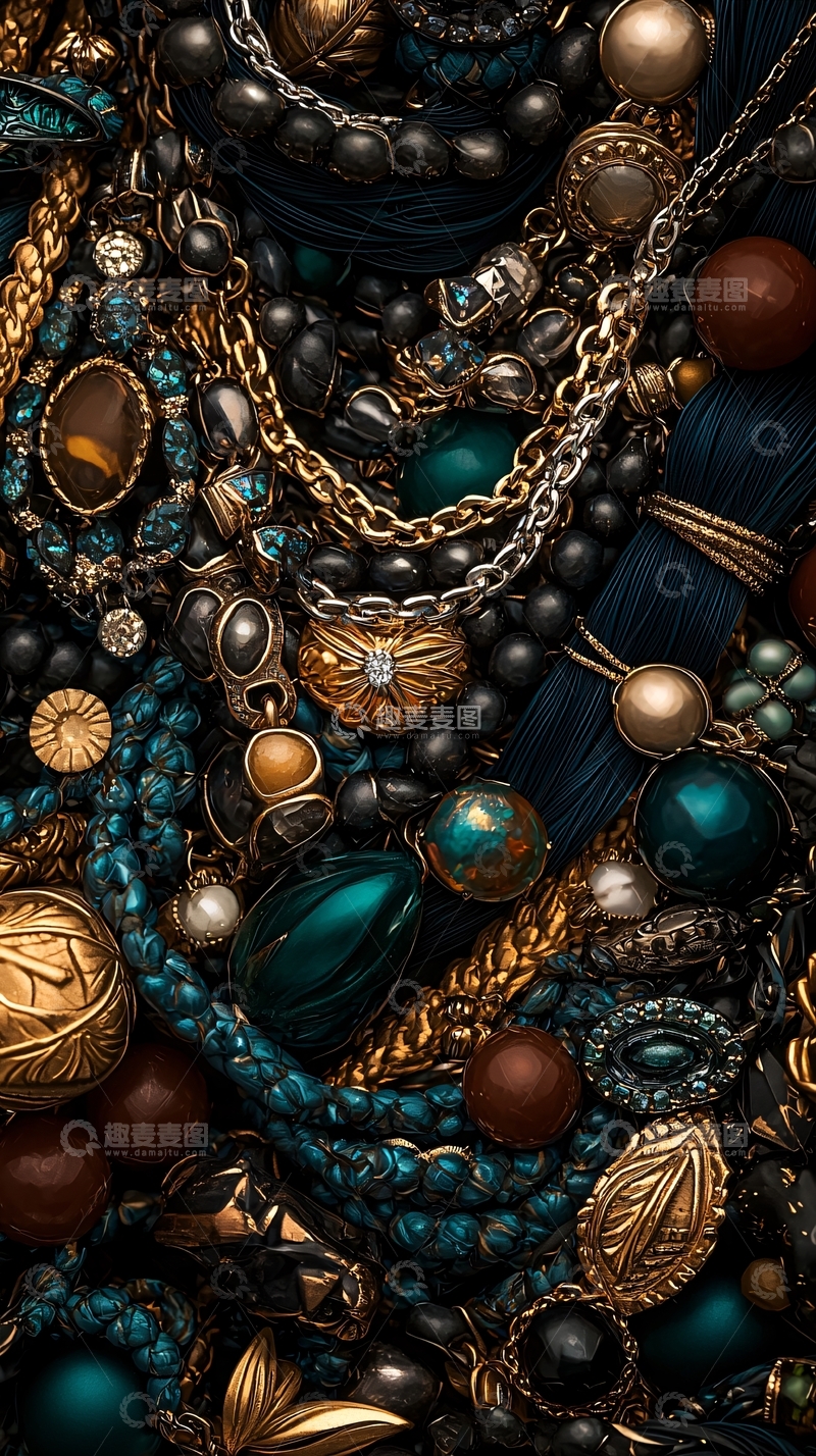 高清大图下载【趣麦麦图】奢华珠宝首饰堆叠