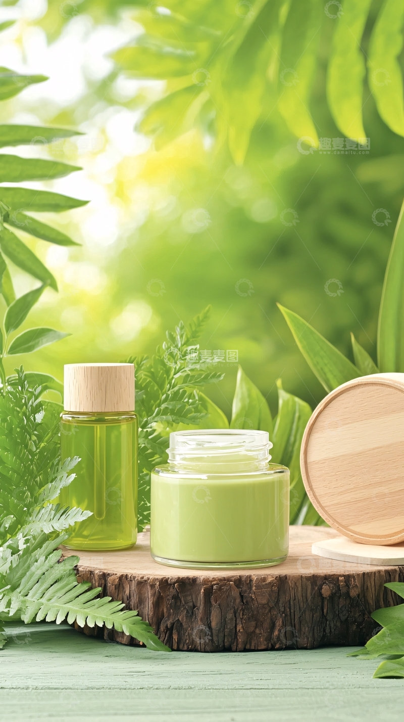 高清大图下载【趣麦麦图】绿色护肤品高清图片