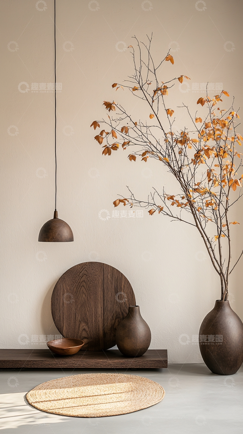 高清大图下载【趣麦麦图】米色背景下的极简静物