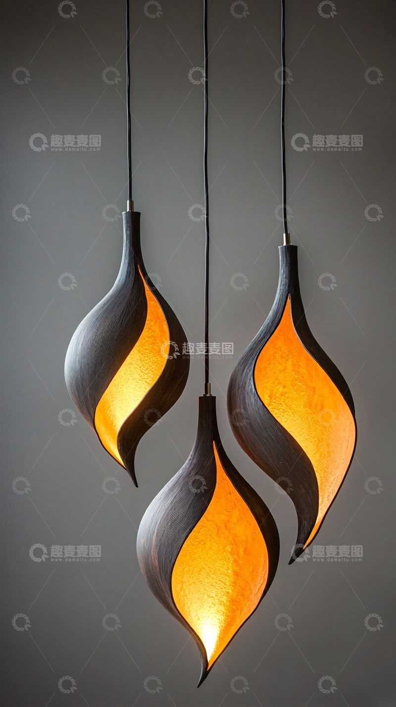 高清大图下载【趣麦麦图】三个水滴形吊灯